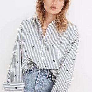 Madewell Floral Painter Shirt in Stell Stripe